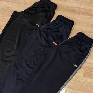 Champion Kids Black and Navy Athletic Pants Set W/ Orange Grey & Green Accents